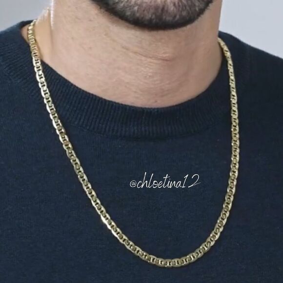 NEW 18k Gold over Sterling Mariner Chain Necklace - Picture 1 of 7